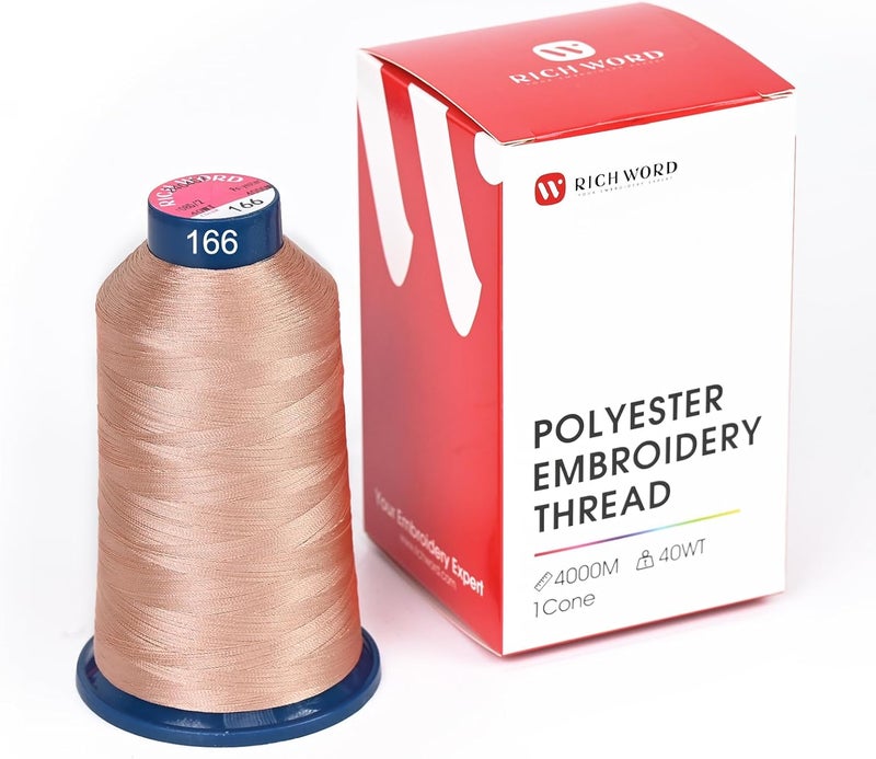 Poolin Richword Selected Brown Embroidery Thread 4000M(4374Y) 40WT Polyester Thread 100 Colors Selected for Commercial Multi Needles and Single Needle Embroidery Machine 0166 - Image 1